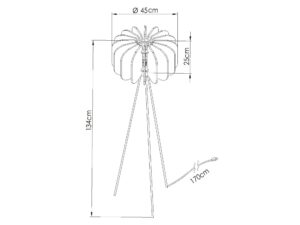 Miniaturka 5 - Wymiary – Filcowa lampa podłogowa Elaria 134 cm