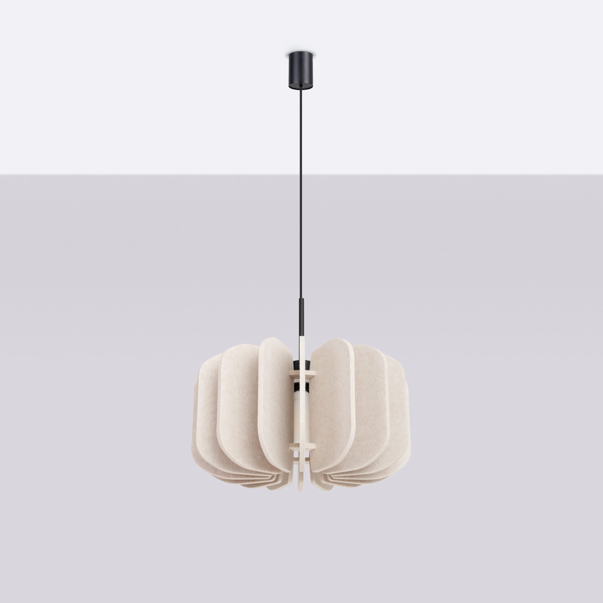 Filcowa lampa wisząca Elaria 45 cm w aranżacji wnętrza