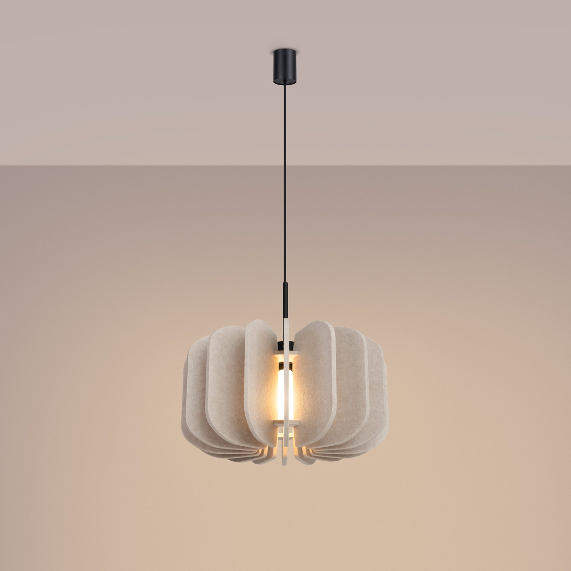 Filcowa lampa wisząca Elaria 45 cm w aranżacji wnętrza 2
