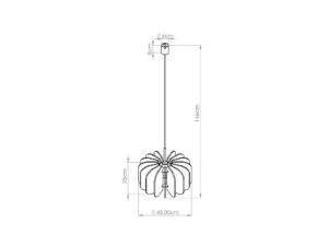 Miniaturka 5 - Wymiary – Filcowa lampa wisząca Elaria 45 cm