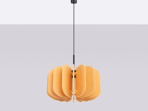 Miniaturka 14 - Filcowa lampa wisząca Elaria 45 cm żółty na jasnym tle