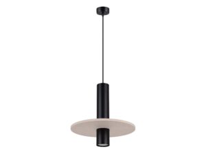 Miniaturka 24 - Filcowa lampa wisząca Merovia 30 cm beżowy / czarny na białym tle