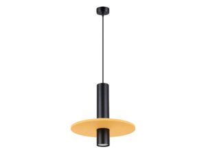 Miniaturka 17 - Filcowa lampa wisząca Merovia 30 cm żółty / czarny na białym tle