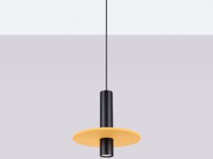 Miniaturka 18 - Filcowa lampa wisząca Merovia 30 cm żółty / czarny na jasnym tle