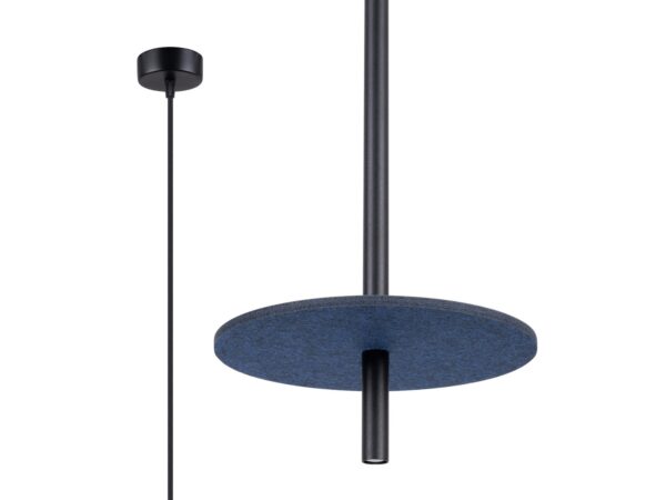 Filcowa lampa wisząca Velsora 30 cm granatowy na białym tle