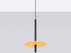 Miniaturka 14 - Filcowa lampa wisząca Velsora 30 cm żółty-czarny na jasnym tle