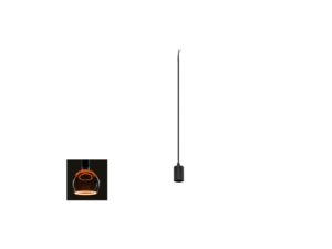Miniaturka 2 - Czarna oprawa Fitu Lamp Set Ribbed z żarówką Globe 125 – detal