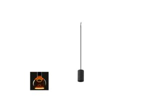 Miniaturka 3 - Lampa wisząca Fitu Stone czarna i dołączona dekoracyjna żarówka E27