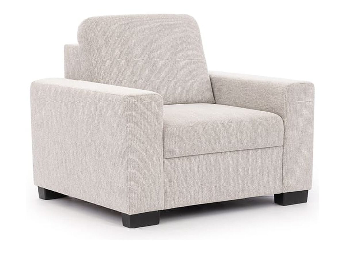 Fotel tapicerowany na czarnych nóżkach Lucavio 106 cm