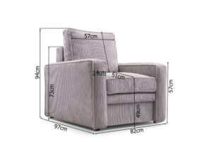 Miniaturka 3 - Fotel Moa – wymiary 82 × 97 × 94 cm