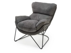 Miniaturka 6 - Fotel welurowy Nexor 75 cm szary