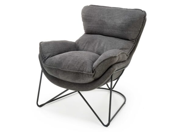 Fotel welurowy Nexor 75 cm szary