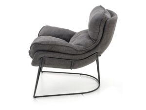 Miniaturka 4 - Fotel welurowy Nexor 75 cm szary – zdjęcie 5