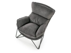 Miniaturka 2 - Fotel welurowy Nexor 75 cm szary – zdjęcie 3