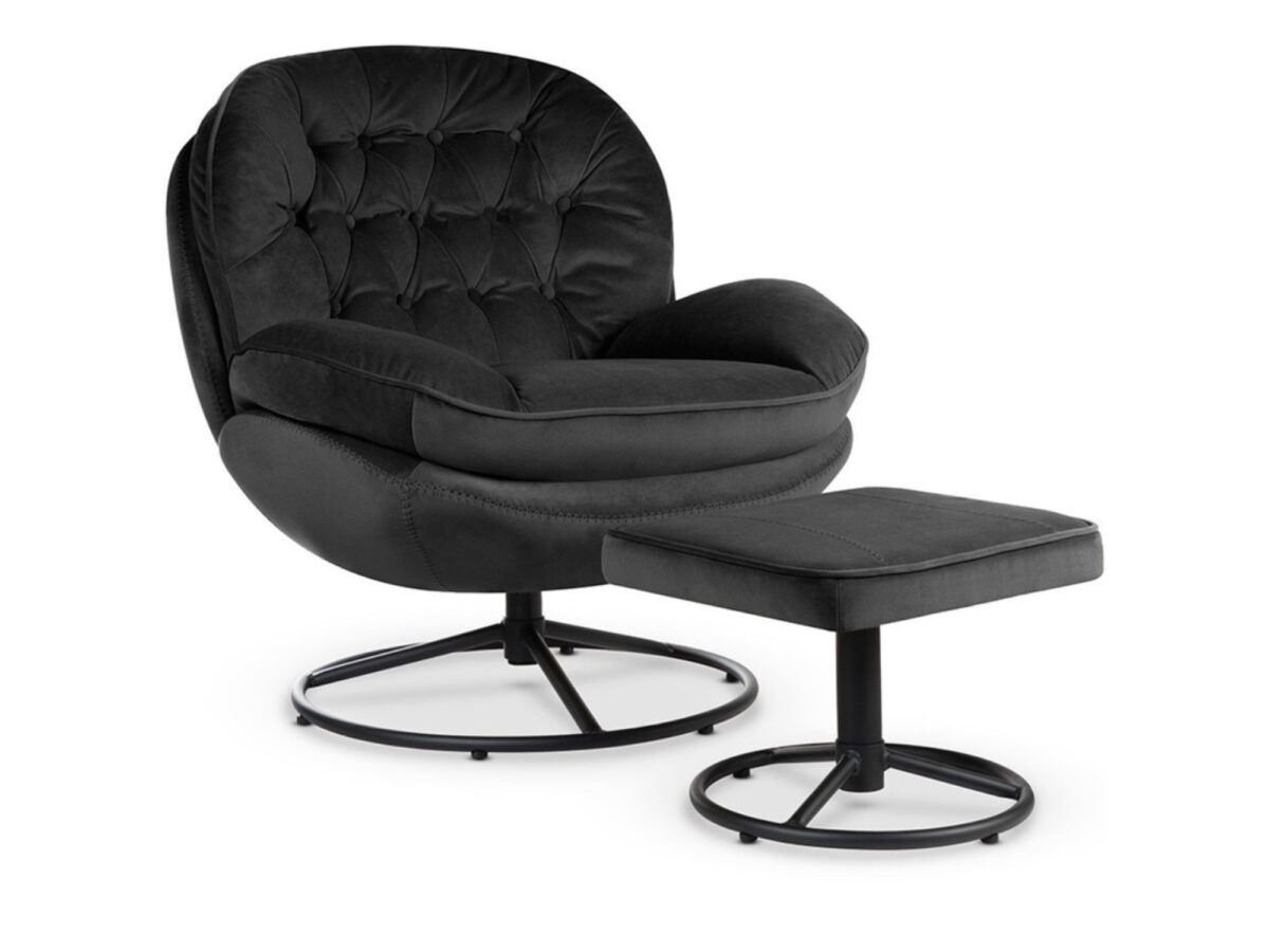 Fotel obrotowy tapicerowany Velario 83 cm