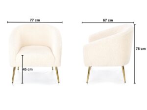 Miniaturka 4 - Fotel baranek Softelio 77 cm kremowy – zdjęcie 5