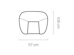 Miniaturka 4 - Wymiary – Fotel tapicerowany Mirello 117 cm