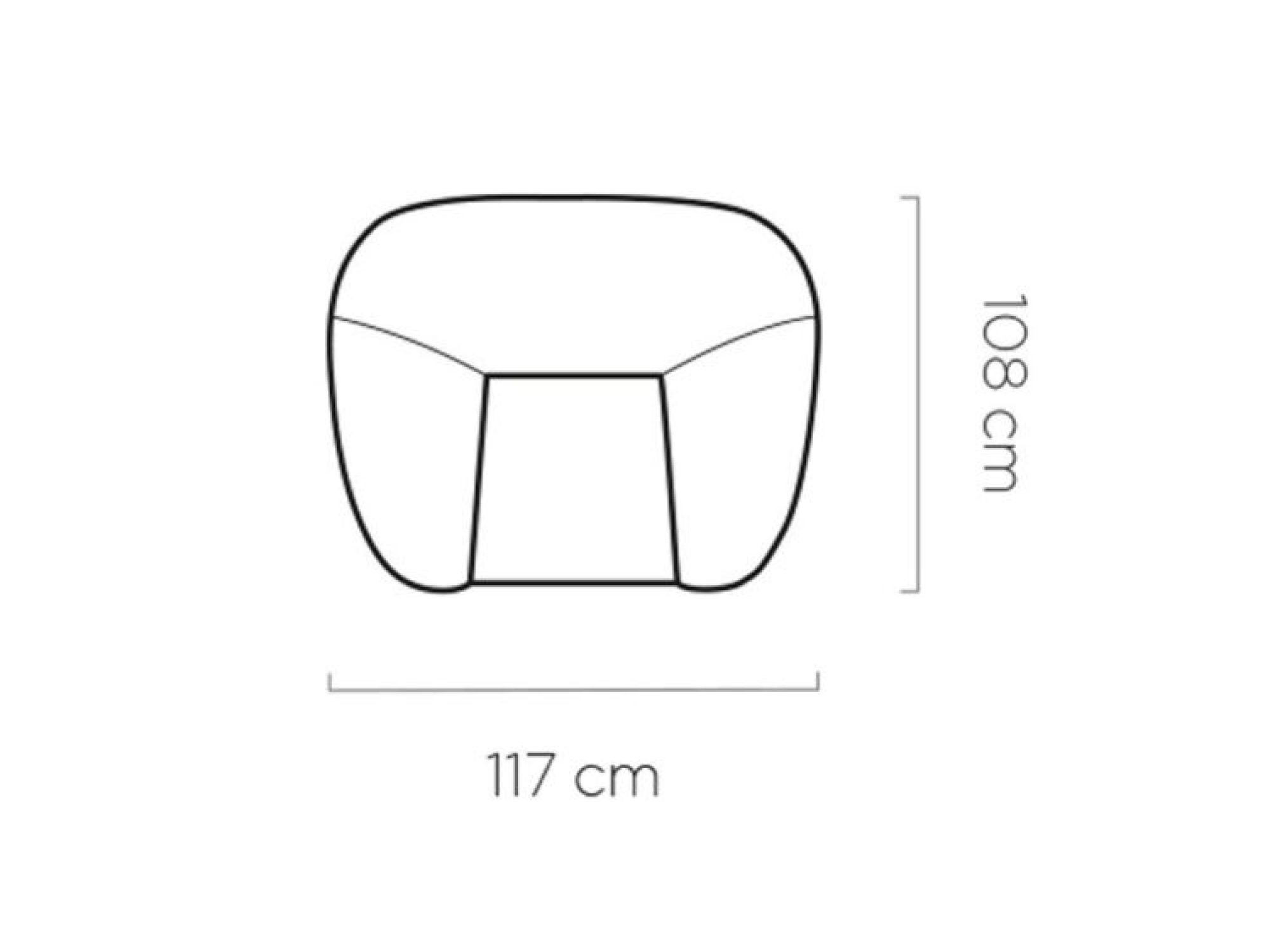 Wymiary – Fotel tapicerowany Mirello 117 cm