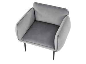 Miniaturka 3 - Fotel welurowy Velmoro 91 cm szary – zdjęcie 4