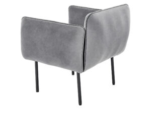 Miniaturka 2 - Fotel welurowy Velmoro 91 cm szary – zdjęcie 3