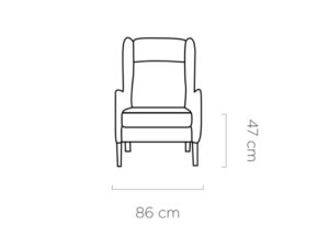 Miniaturka 3 - Wymiary – Fotel wypoczynkowy Taviero 86 cm