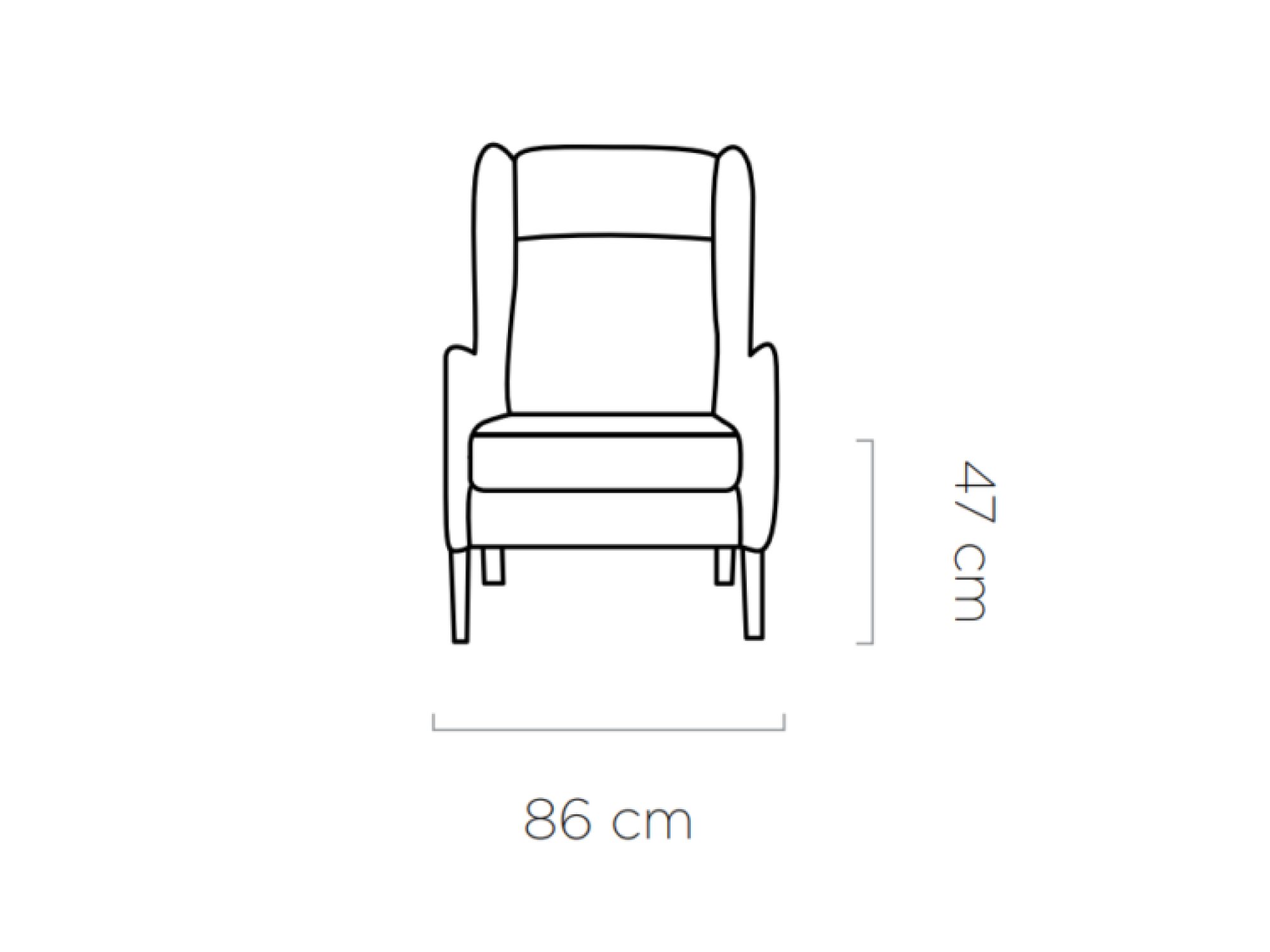 Wymiary – Fotel wypoczynkowy Taviero 86 cm