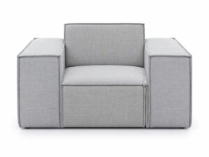 Miniaturka 4 - Fotel z niskimi podłokietnikami Mervino 130 cm, widok z przodu, na białym tle