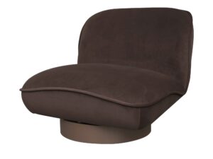 Miniaturka 2 - Fotel Zenith ciemnobrązowy welurowy 88 cm na okrągłej podstawie