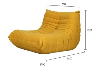 Miniaturka 7 - Fotel wypoczynkowy z pikowanym oparciem Zenith 87 cm – zdjęcie 8