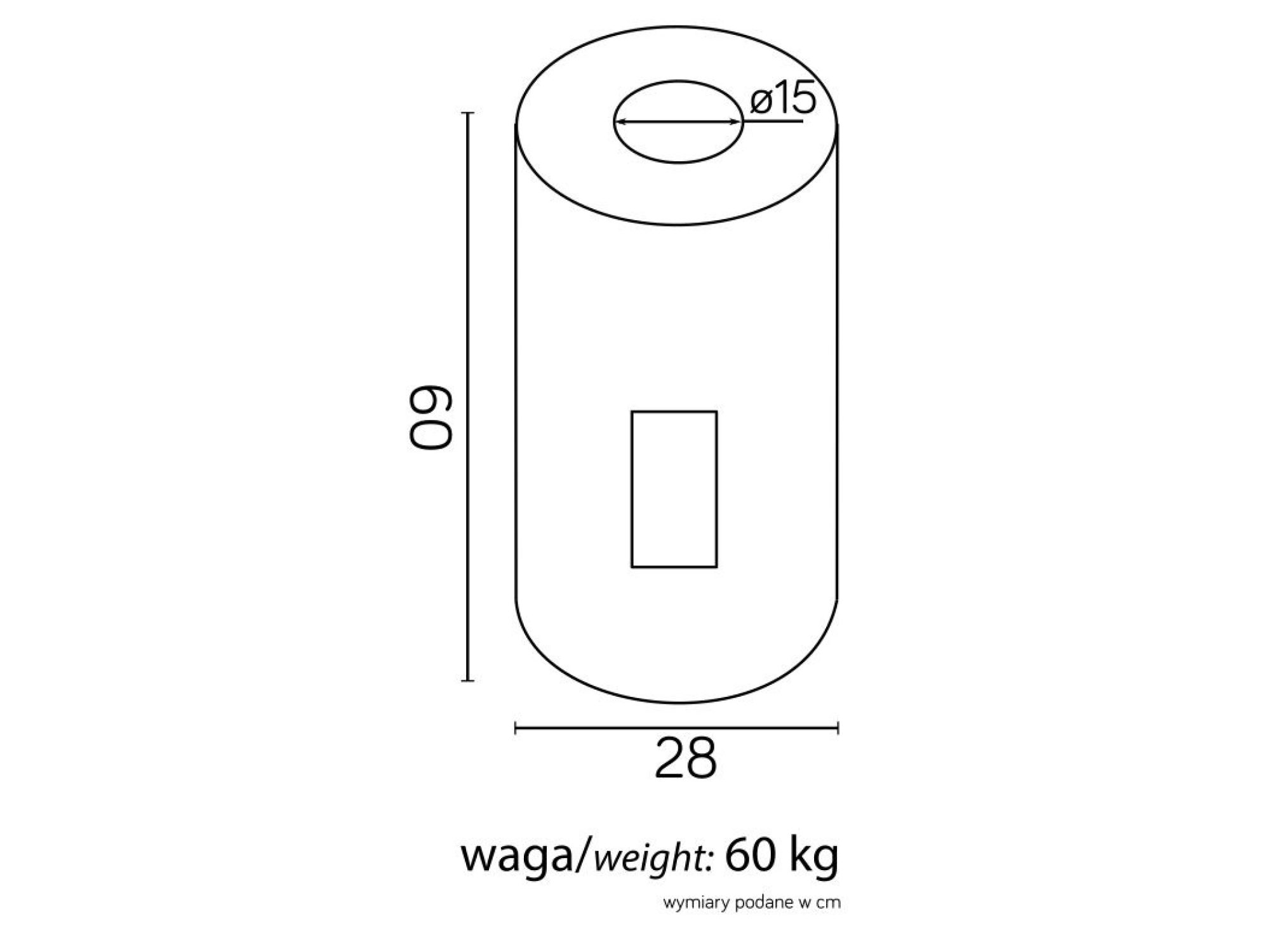 Fundament Maxi – rysunek wymiarowy