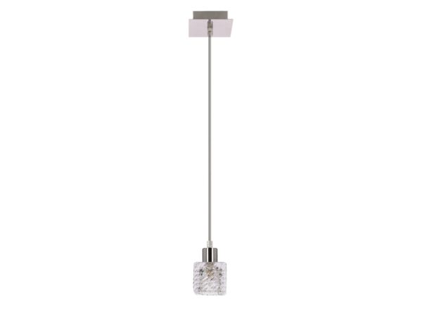 Lampa wisząca Galivira z chromowanym zawieszeniem i przezroczystym kryształowym kloszem