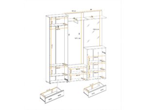 Miniaturka 1 - Garderoba z szafą lustrem i poduszką Arvello 180 cm dąb Sonoma – zdjęcie 2