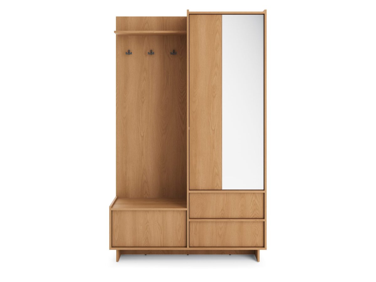 Garderoba do przedpokoju 124 cm z lustrem Hanami