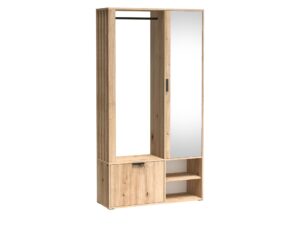 Miniaturka 1 - Garderoba Lirena Dąb Artisan na białym tle, widok z boku