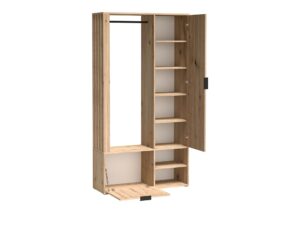 Miniaturka 3 - Otwarta garderoba Lirena Dąb Artisan z widocznymi półkami, widok z boku