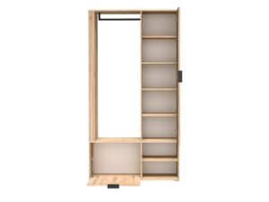 Miniaturka 2 - Garderoba Lirena Dąb Artisan z otwartą szafką i schowkiem na buty, widok od przodu