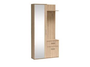 Miniaturka 2 - Garderoba Luvena Dąb sonoma z lustrem i wieszakami