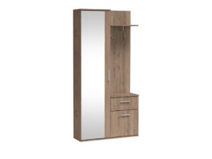 Miniaturka 4 - Garderoba Luvena Dąb truflowy z lustrzanym frontem