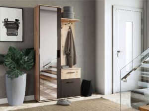 Miniaturka 8 - Garderoba Luvena w przedpokoju przy schodach, dekor Dąb Artisan z czarnym frontem
