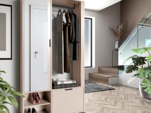 Miniaturka 7 - Garderoba Nervia kaszmir z okryciami na drążku w przedpokoju