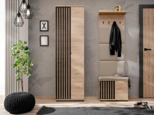 Miniaturka 7 - Garderoba z szafą panelem i poduszką Pedrivo 130 cm Hickory Jackson