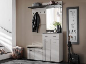 Miniaturka 4 - Garderoba z panelem tapicerowanym i lustrem Havoro 120 cm kaszmir czarny