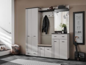 Miniaturka 4 - Garderoba Havoro 180 cm z panelem tapicerowanym i poduszką