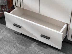 Miniaturka 1 - Szafka z szufladą biała z czarnymi uchwytami