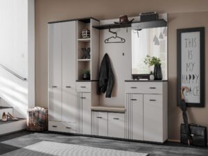 Miniaturka 4 - Garderoba z szafą regałem i lustrem Havoro 210 cm kaszmir czarny