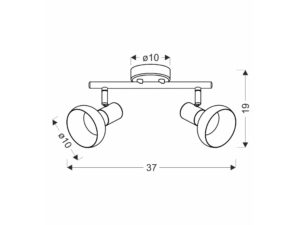 Miniaturka 1 - Listwa sufitowa 2-punktowa Gilata 37 cm brązowa – zdjęcie 2