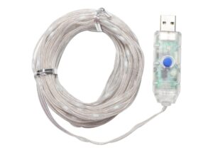 Miniaturka 1 - Girlanda RGB LED 10 metrów zwinięta z przezroczystym sterownikiem USB