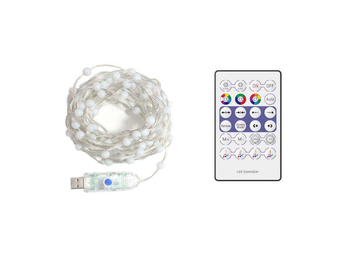 Girlanda świetlna RGB 5 m 100 LED USB z pilotem