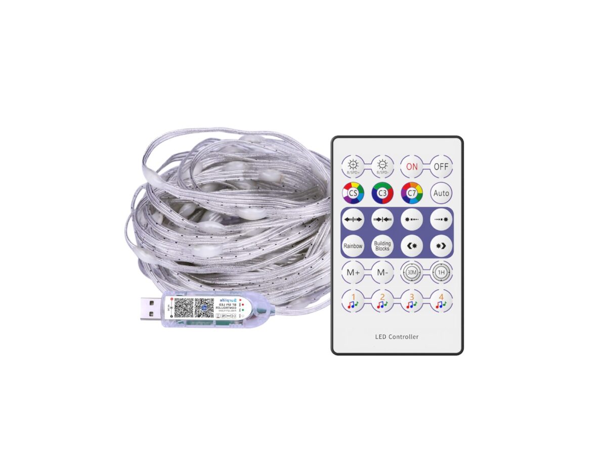 Girlanda świetlna LED RGB 10 m 100 diod USB z pilotem