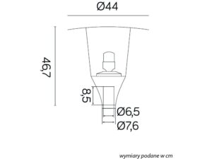 Miniaturka 5 - Głowica lampy parkowej METIS MTS-HEAD rysunek wymiarowy